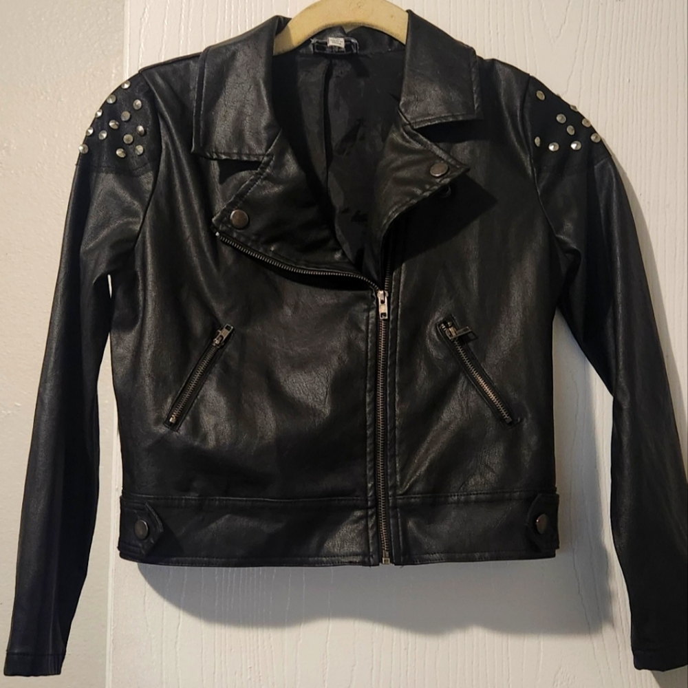 Black Studded Girls Jacket
